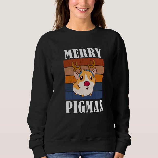 Funny Guinea Pig Merry Pigmas Weihnachten Sweatshirt (Vorderseite)