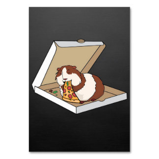 Funny Guinea Pig Pizza Cartoon Funny Pet Gift Idea Tischnummer