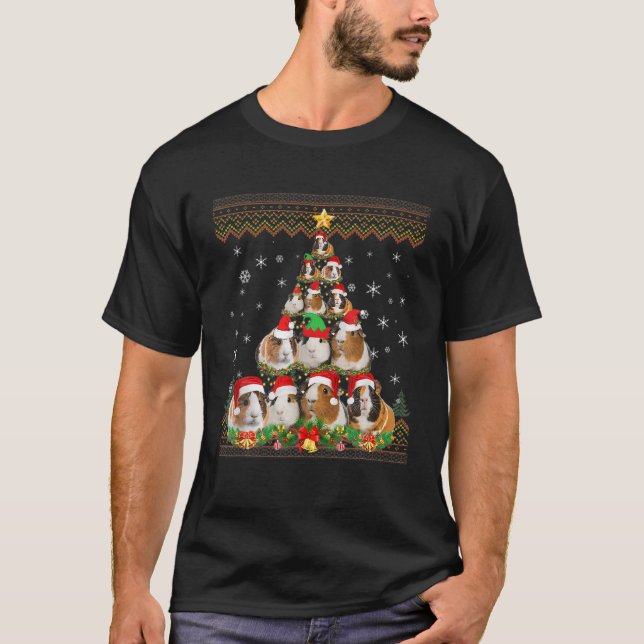 Funny Guinea Pig Weihnachten Ugly Sweater Weihnach T-Shirt (Vorderseite)