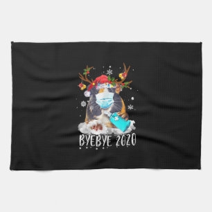 Funny Guinea Pig Weihnachtsmaske Bye Bye 2020 Geschirrtuch