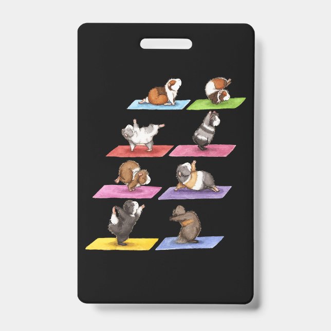 Funny Guinea Pig Yoga Ausweis (Vorderseite)
