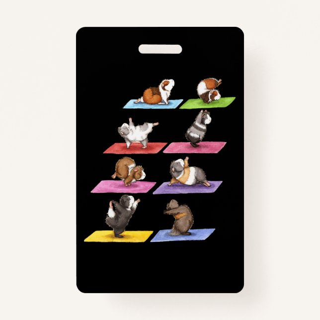 Funny Guinea Pig Yoga Ausweis (Vorderseite)