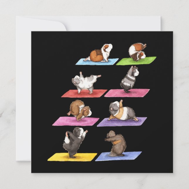 Funny Guinea Pig Yoga Mitteilungskarte (Vorderseite)