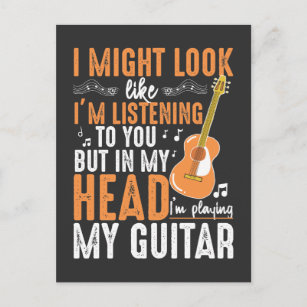 Funny Guitar Addicted Musician Gitarrist Player Postkarte