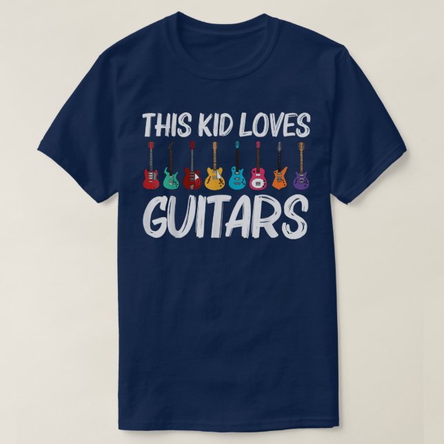 Funny Guitar Art Kids Boys Girls Guitar Player Ins T-Shirt (Design vorne)