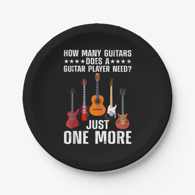 Funny Guitar Player Art for Men Guitarist Gu Pappteller (Vorderseite)