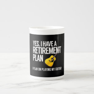 Funny Guitar Player Rentirement Geschenk Prozellantasse