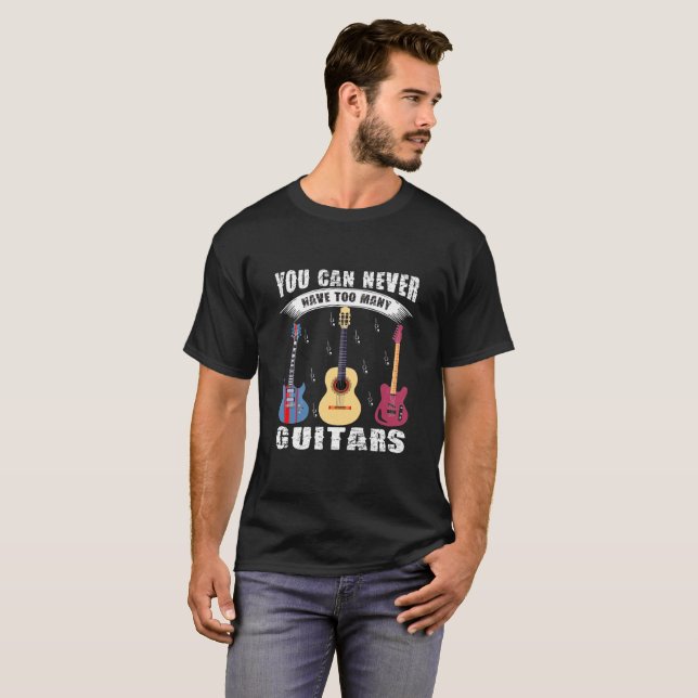 Funny Guitar Shirt - Niemals zu viele Gitarren (Vorne ganz)