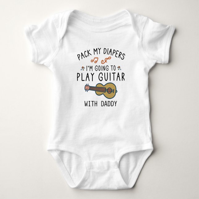 Funny Guitar Vater | Cooler Gitarrenspieler Baby Strampler (Vorderseite)