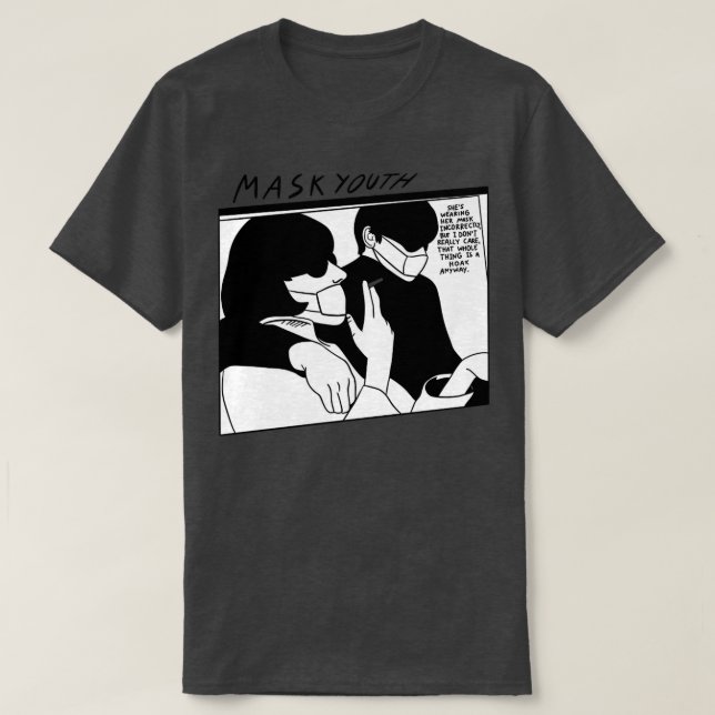 Funny Guitarist 90s Music 2020 Parody Face Maske T-Shirt (Design vorne)