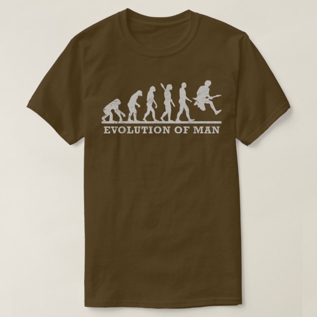 Funny Guitarist Guitar Evolution Man 864 T-Shirt (Design vorne)