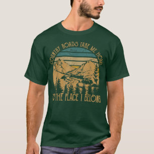 Funny Guitars Arts Country Straßen bringen mich Zu T-Shirt