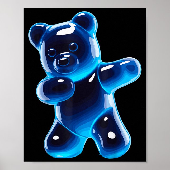Funny Gummy Bear Art For Men Women Kids Candy Bear Poster (Vorne)