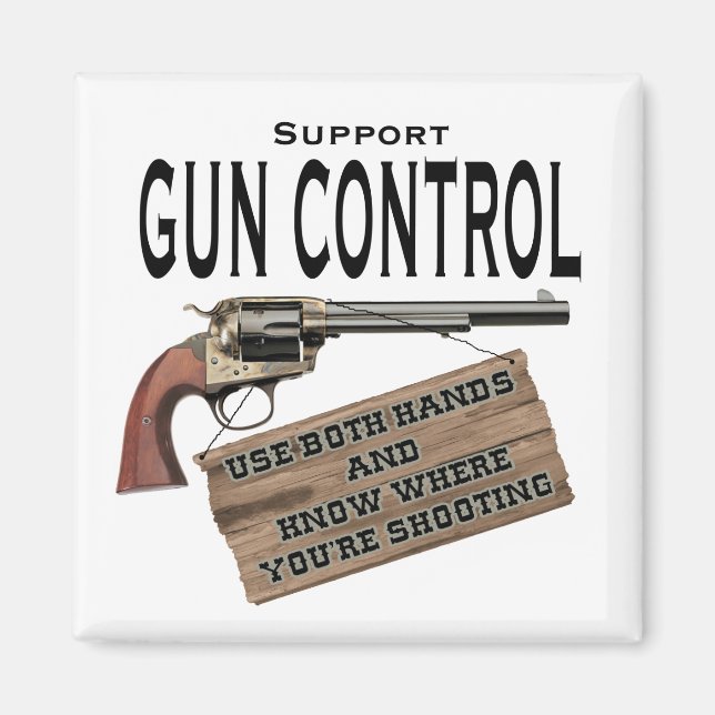 Funny Gun Kontrolle Magnet #2 (Vorne)
