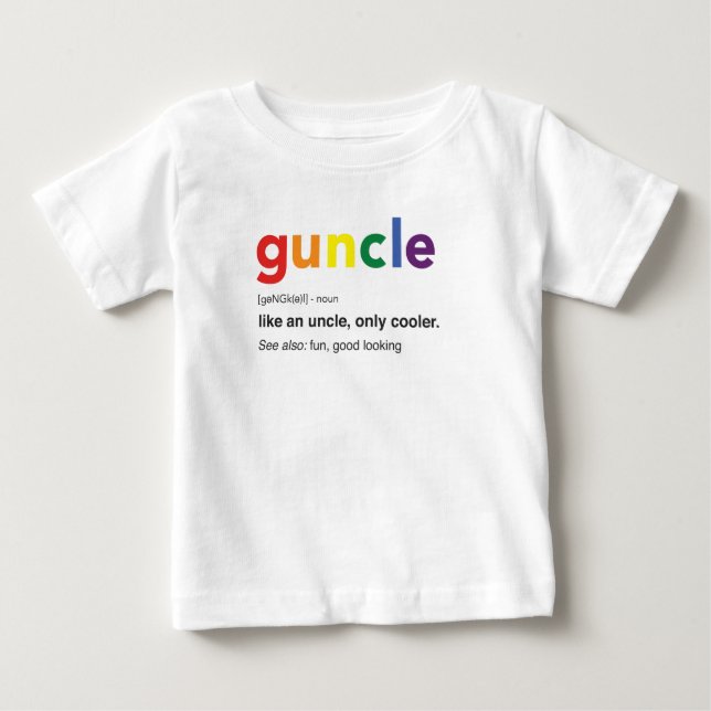 Funny Guncle Definition Print Baby T-shirt (Vorderseite)