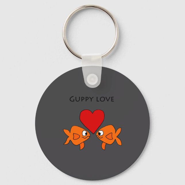 Funny Guppy Love Design  Schlüsselanhänger (Vorderseite)