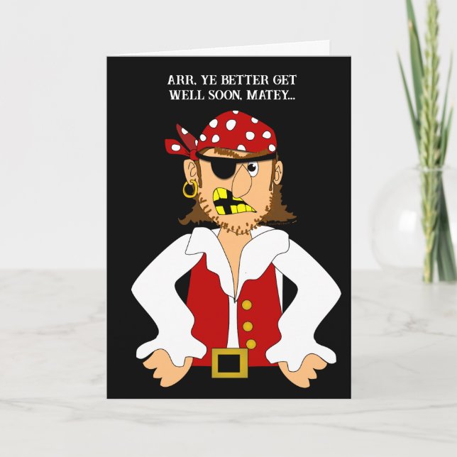 Funny gut für Boy Child Kid Cartoon Pirate Karte (Vorderseite)