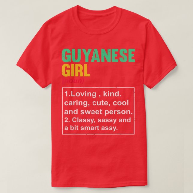 Funny Guyanese Girl Definition British Pun Guyana  T-Shirt (Design vorne)