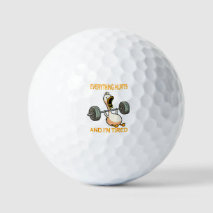 Funny gym duck Zitat alles tut weh und ich bin Rei Golfball