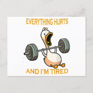 Funny gym duck Zitat alles tut weh und ich bin Rei Postkarte