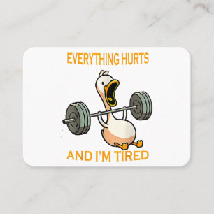 Funny gym duck Zitat alles tut weh und ich bin Rei Visitenkarte