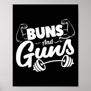 Funny Gym Fitness Bruns und Gewehre Poster