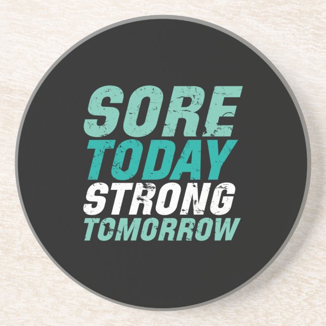 Funny Gym Fitness Heute Starke Morgen Getränkeuntersetzer (Vorne)