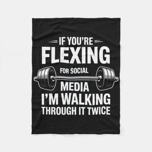 Funny Gym Flexing Workout Bodybuilding 1 Fleecedecke (Vorderseite)