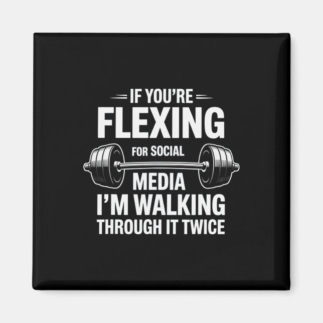 Funny Gym Flexing Workout Bodybuilding 1 Magnet (Vorne)