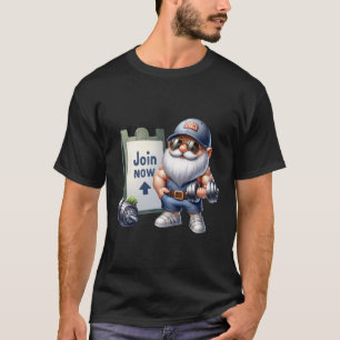 Funny Gym Gnome Grafik mit Dumbells für Männer gee T-Shirt