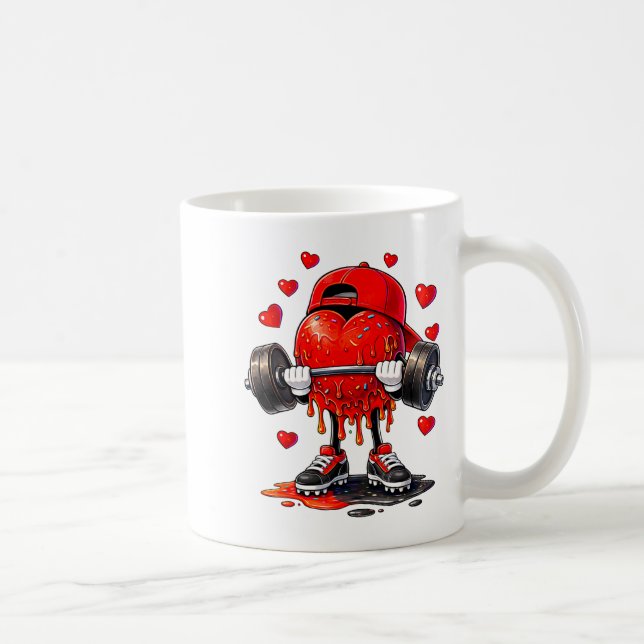 Funny Gym Heart Weightlifting Fitness Workout Drip Kaffeetasse (Rechts)