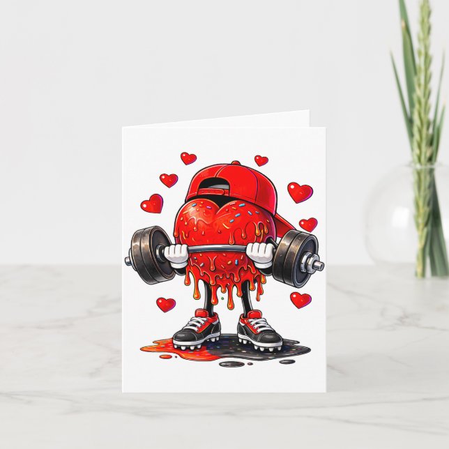 Funny Gym Heart Weightlifting Fitness Workout Drip Karte (Vorderseite)