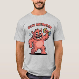 Funny Gym Monster Lifting Weight Cartoon T-Shirt