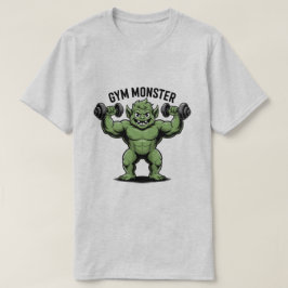Funny Gym Monster Lifting Weight Cartoon T-Shirt