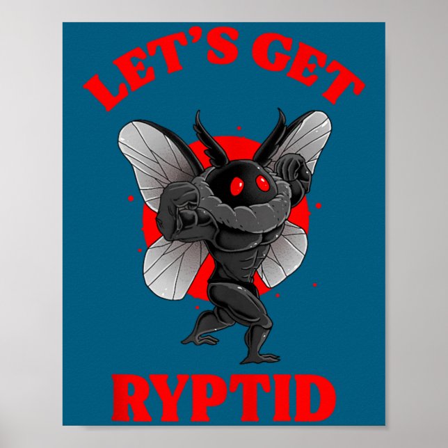 Funny Gym Mothman Shirt Cryptid Let's Get Ryptid G Poster (Vorne)