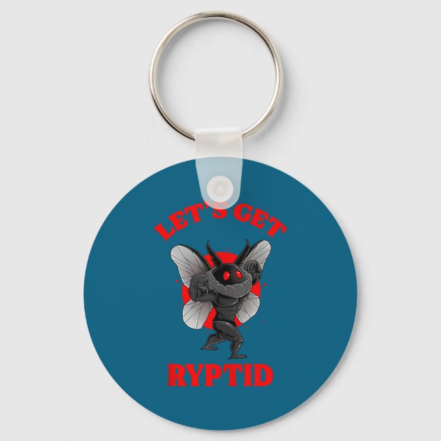 Funny Gym Mothman Shirt Cryptid Let's Get Ryptid G Schlüsselanhänger (Vorderseite)