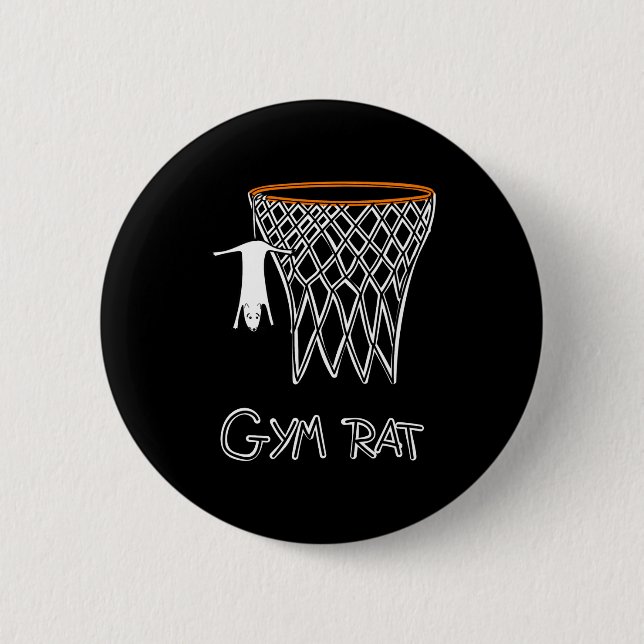Funny Gym Rat Basketball Hoop  Button (Vorderseite)