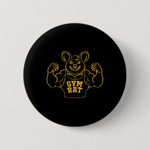 Funny Gym Rat Bodybuilding für Gym Liebhaber Button