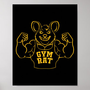 Funny Gym Rat Bodybuilding für Gym Liebhaber Poster