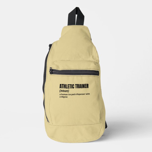 Funny Gym Trainer Definition Crossbody Bag (Vorderseite)