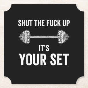 Funny Gym trainiert sein Set Zitat Untersetzer