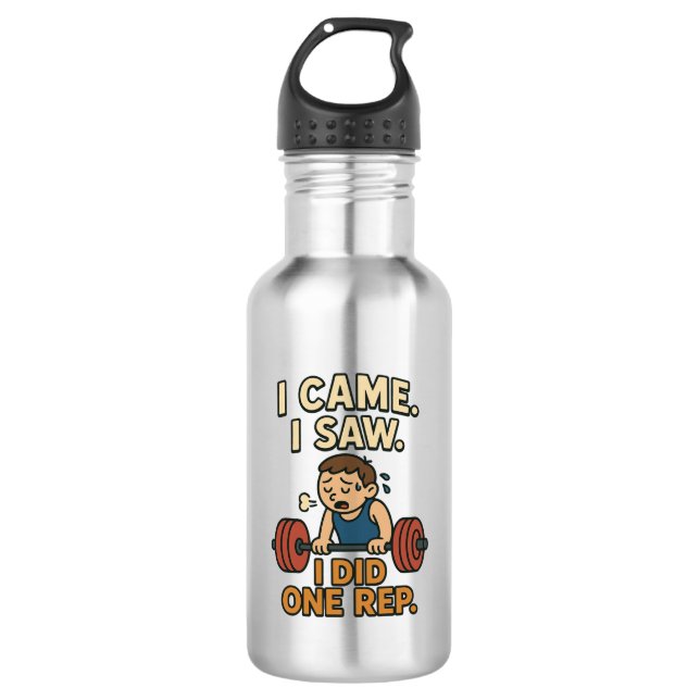Funny Gym Zitat Wasserflasche (Vorderseite)