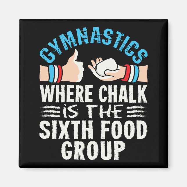 Funny Gymnastics Chalk Gymnast Team Magnet (Vorne)
