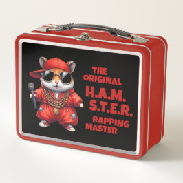 Funny H.A.M.S.T.E.R. Rapmaster mit Red Pants Metall Brotdose