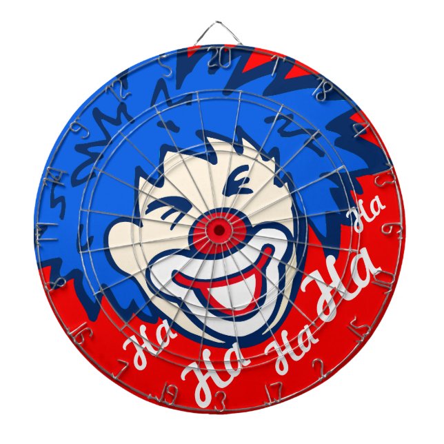 Funny ha hat ein grafisches Clowndart-Board Dartscheibe (vorne)