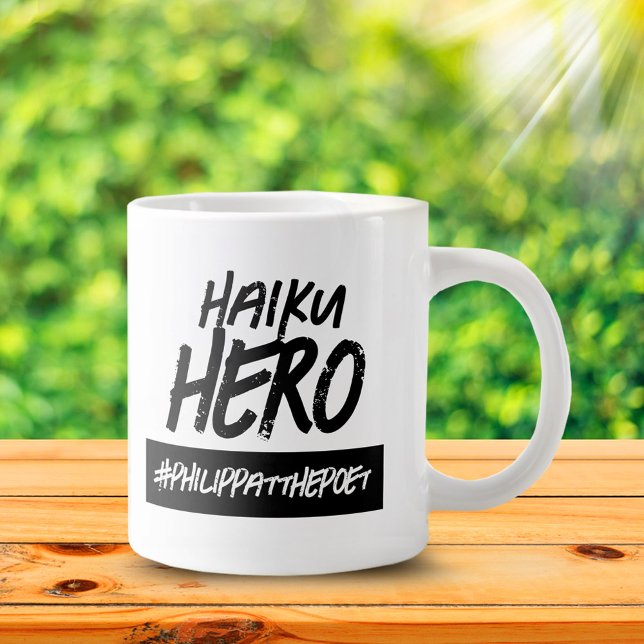 Funny Haiku Hashtag Name Jumbo-Tasse (Funny Haiku Hero #Poet Jumbo Coffee Mug Cover Photo.)