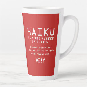 Funny Haiku zum roten Bildschirm des Todes Milchtasse