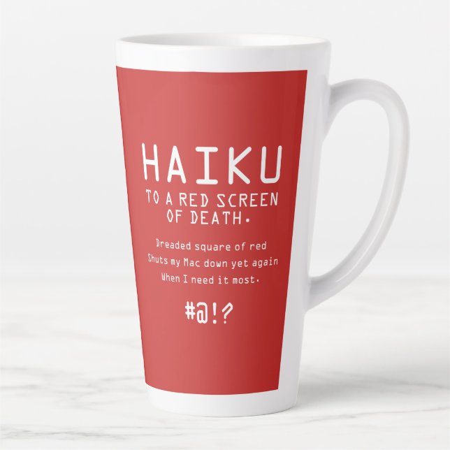Funny Haiku zum roten Bildschirm des Todes Milchtasse (Rechts)