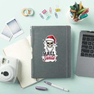 Funny Hail Santa Claus Skull Skeleton Antichrist C Aufkleber