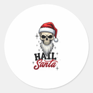 Funny Hail Santa Claus Skull Skeleton Antichrist C Runder Aufkleber